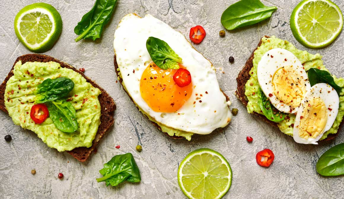 Pratos com ovos, saudável e equilibrada e saudável